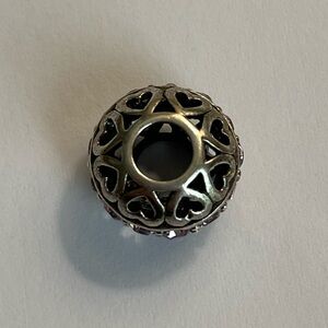 Persona heart with pink stones charm sterling silver